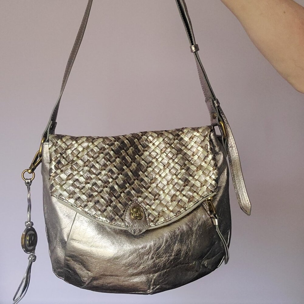 Elliot Lucca Metallic Leather Crossbody Bag